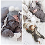 2016 Newborn Infant Baby Girl Boy Clothes Cute 3D Bunny Ear Romper Jumpsuit Playsuit Autumn Winter Warm Bebes Rompers One Piece