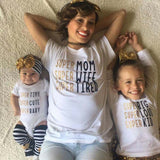 Super Mom Kid Baby Famiy matching T-shirt Kids Tee Letter Bodysuit Newborn Infant Babies Boys Girls Clothes Outfits