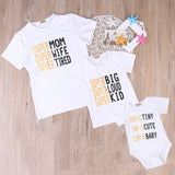 Super Mom Kid Baby Famiy matching T-shirt Kids Tee Letter Bodysuit Newborn Infant Babies Boys Girls Clothes Outfits