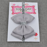 22 color new Baby hair bow flower Headband Silver ribbon Hair Band Handmade DIY hair accessories for children newborn toddler
