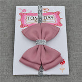 22 color new Baby hair bow flower Headband Silver ribbon Hair Band Handmade DIY hair accessories for children newborn toddler