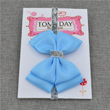 22 color new Baby hair bow flower Headband Silver ribbon Hair Band Handmade DIY hair accessories for children newborn toddler