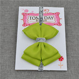 22 color new Baby hair bow flower Headband Silver ribbon Hair Band Handmade DIY hair accessories for children newborn toddler