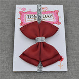 22 color new Baby hair bow flower Headband Silver ribbon Hair Band Handmade DIY hair accessories for children newborn toddler