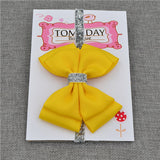 22 color new Baby hair bow flower Headband Silver ribbon Hair Band Handmade DIY hair accessories for children newborn toddler