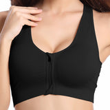 WANAYOU 7 Colors Women Zipper Push Up Sports Bras,Padded Wirefree Shockproof Gym Fitness Athletic Running Yoga Vest Sports Tops
