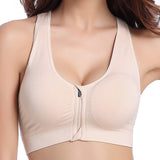 WANAYOU 7 Colors Women Zipper Push Up Sports Bras,Padded Wirefree Shockproof Gym Fitness Athletic Running Yoga Vest Sports Tops