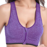 WANAYOU 7 Colors Women Zipper Push Up Sports Bras,Padded Wirefree Shockproof Gym Fitness Athletic Running Yoga Vest Sports Tops