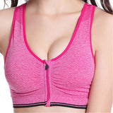 WANAYOU 7 Colors Women Zipper Push Up Sports Bras,Padded Wirefree Shockproof Gym Fitness Athletic Running Yoga Vest Sports Tops