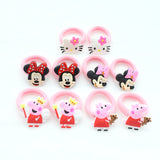 10PCS/Lot Fashion Kids Rubber Headbands Soft Fabric Cartoon Girls Headwear Children Hair accessories Hair Elastic Hair Bands