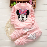 2017 Newborn Baby Girls Clothes Set Cartoon Long Sleeved Tops + Pants 2PCS Outfits Kids Bebes Clothing Childrens Jogging Suits