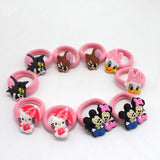10PCS/Lot Fashion Kids Rubber Headbands Soft Fabric Cartoon Girls Headwear Children Hair accessories Hair Elastic Hair Bands
