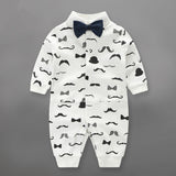 Newborn Baby Boy Rompers 100% Cotton Tie Gentleman Suit Bow Leisure Body Suit Clothing Infant Jumpsuit Toddler Boys Clothes