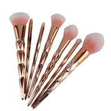 7/8Pcs Diamond Rose Gold Makeup Brushes Set Foundation Powder Blush Eye Shadow Mermaid Rainbow Brush Cosmetic Beauty Tools Kit