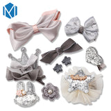 MISM 10pcs Headwear Set Children Accessories Ribbon Bow Hair clip Hairpins Girls Princess Headdress Crown  Cute Rabbit Hair Grip