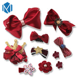 MISM 10pcs Headwear Set Children Accessories Ribbon Bow Hair clip Hairpins Girls Princess Headdress Crown  Cute Rabbit Hair Grip