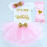 Baby Girl 1st Birthday Outfit Girls Home Outfit first baby clothing Tutu Sets Baby Girl Shirt romper headband pant bebes
