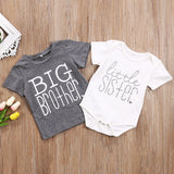Kids Toddler Boys Baby Girls Brother Sister Bodysuit Tops T-shirt Clothes Newborn Boy Girl Letter Cotton Brief Bodysuit T Shirt
