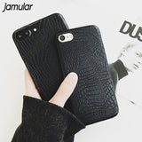 JAMULAR Leather Cover For iPhone X 6 6s Case Crocodile Snake Leather Back Cover Case for iphone 7 8 Plus 5s SE Phone Bags Cases