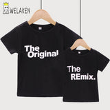 weLaken 2018 New Fashion Family Matching Outfits Letter Printed The Original Remix Family T-shirts Father and Son Clothes