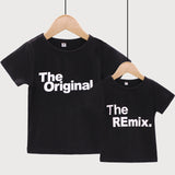 weLaken 2018 New Fashion Family Matching Outfits Letter Printed The Original Remix Family T-shirts Father and Son Clothes