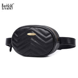 BRIGGS Brand Women Wavy Lines Waist Belt Bag Fashion Circular Chest Bags Small Women Shoulder Bag Travel Bag Waist Pack 2018 New