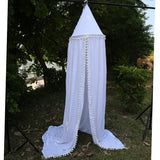 Cute Cotton baby room decoration Balls Pompom Mosquito Net Kids canopy bed curtain Round Crib Netting tent photography props