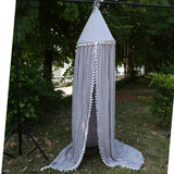 Cute Cotton baby room decoration Balls Pompom Mosquito Net Kids canopy bed curtain Round Crib Netting tent photography props