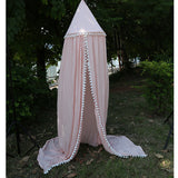 Cute Cotton baby room decoration Balls Pompom Mosquito Net Kids canopy bed curtain Round Crib Netting tent photography props