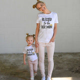 2017 Family Matching Girls Clothing T-Shirt MOM Women DAUGHTER Tops Women Infant Kids Girls Tee Tops